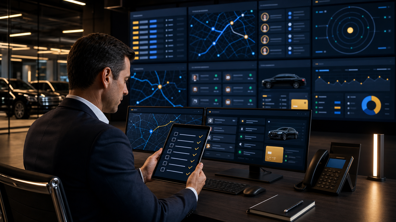 Limo booking software platform checklist in a dispatch command center